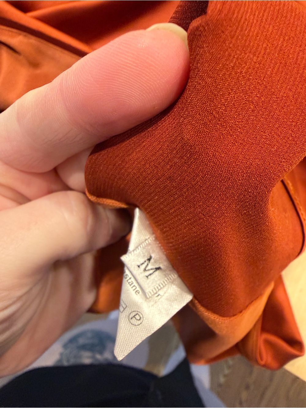 Rust Satin Ruched Slip Dress - Brand - Picture 5 of 5